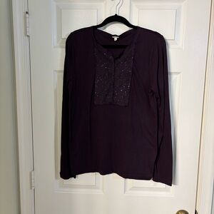 J. Crew Purple Long Sleeve Blouse